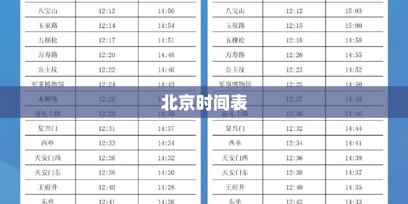 北京时间表