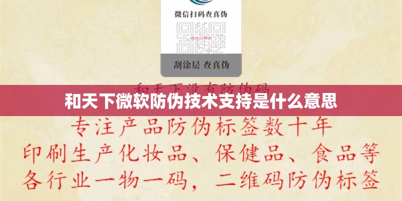 和天下微软防伪技术支持是什么意思 和天下微软防伪技术支持是什么意思
