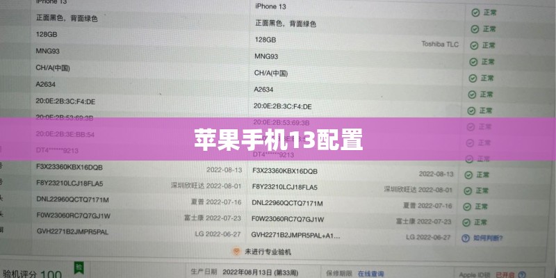 苹果手机13配置