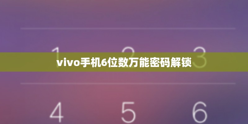 vivo手机6位数万能密码解锁