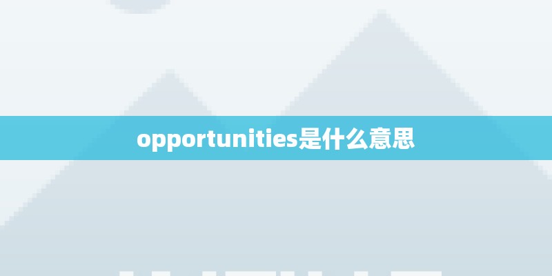 opportunities是什么意思