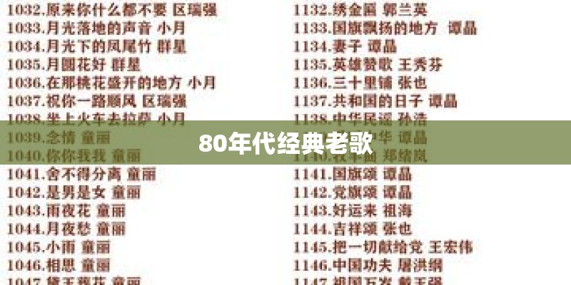 80年代经典老歌