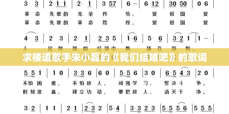 求楼道歌手朱小磊的《我们结婚吧》的歌词