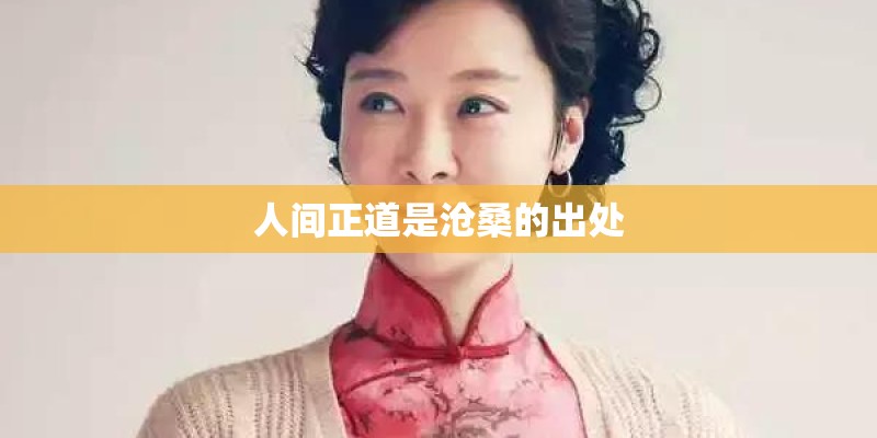 人间正道是沧桑的出处