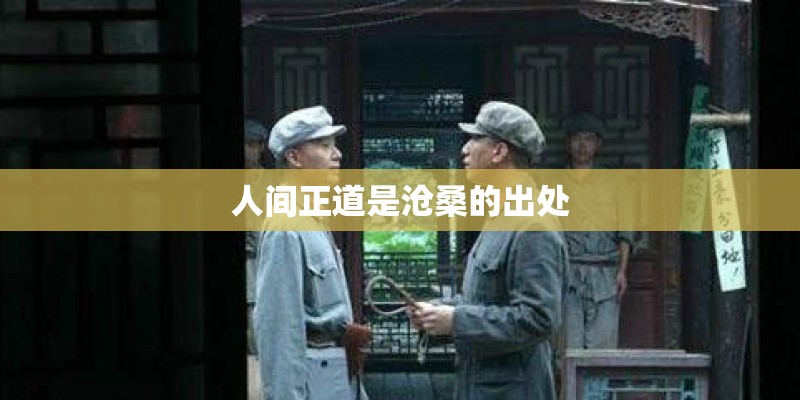 人间正道是沧桑的出处