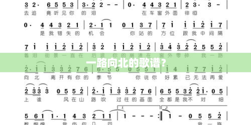 一路向北的歌谱？