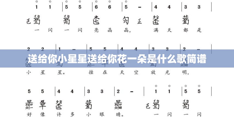 送给你小星星送给你花一朵是什么歌简谱