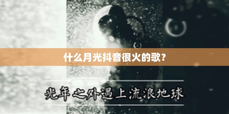 什么月光抖音很火的歌？