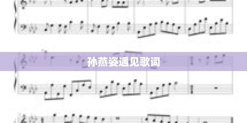 孙燕姿遇见歌词