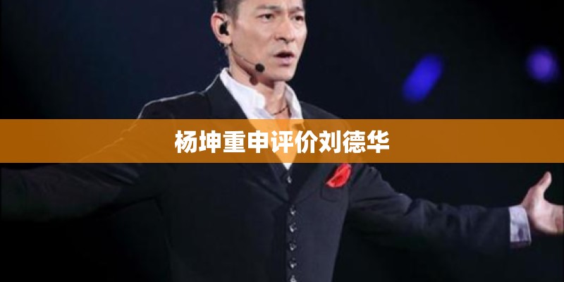 杨坤重申评价刘德华