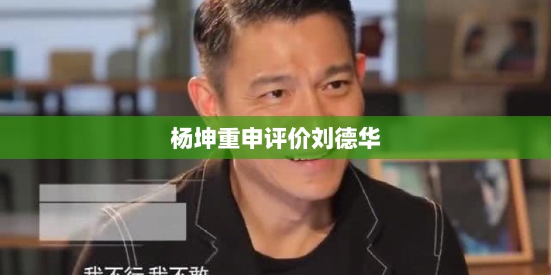 杨坤重申评价刘德华