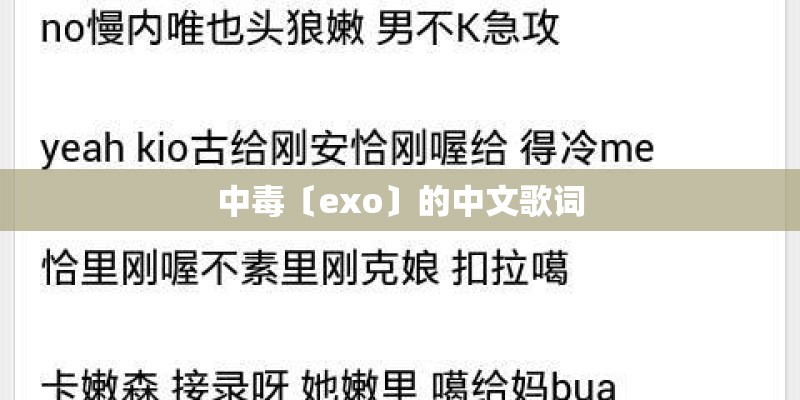 中毒〔exo〕的中文歌词