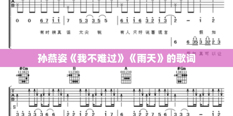孙燕姿《我不难过》《雨天》的歌词
