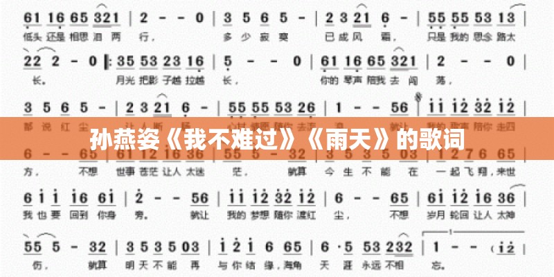 孙燕姿《我不难过》《雨天》的歌词