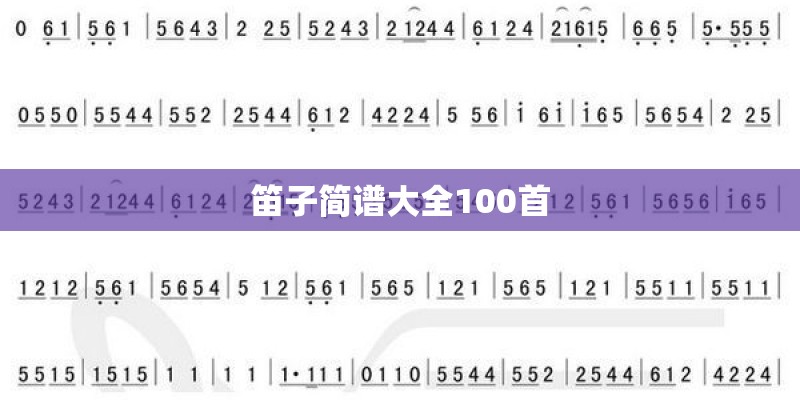 笛子简谱大全100首