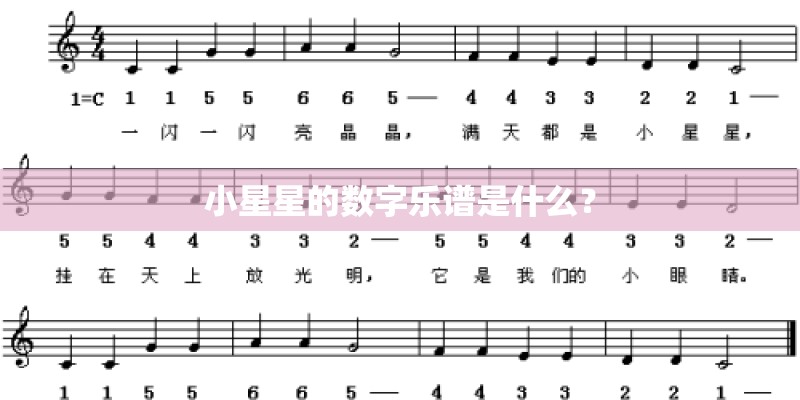 小星星的数字乐谱是什么？