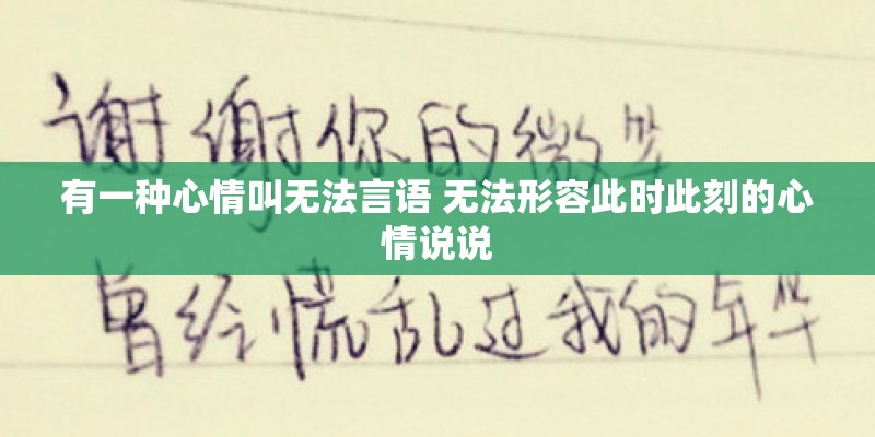 有一种心情叫无法言语 无法形容此时此刻的心情说说