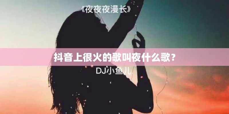 抖音上很火的歌叫夜什么歌? 抖音上很火的歌叫夜什么歌?