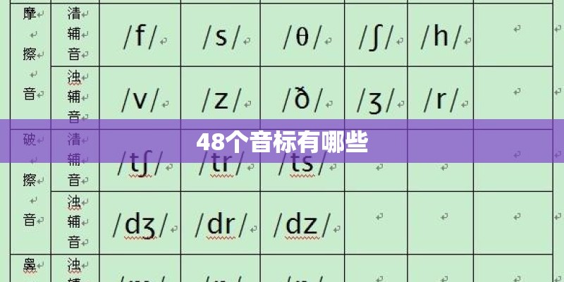 48个音标有哪些