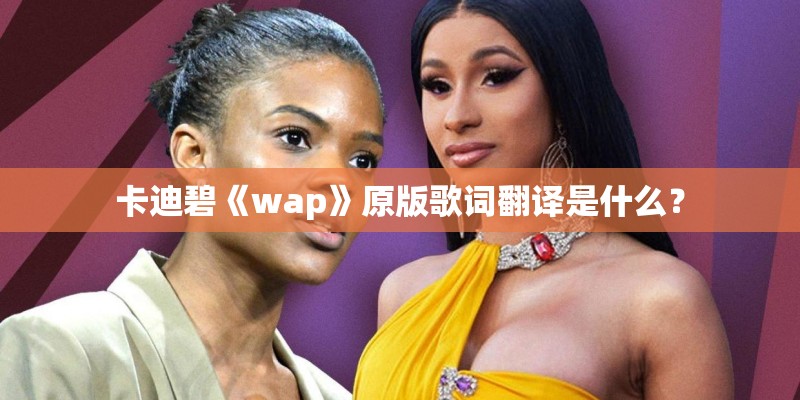 卡迪碧《wap》原版歌词翻译是什么？