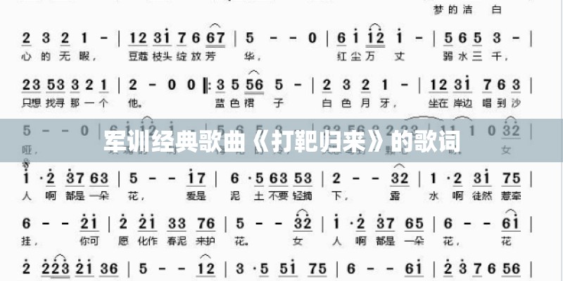 军训经典歌曲《打靶归来》的歌词