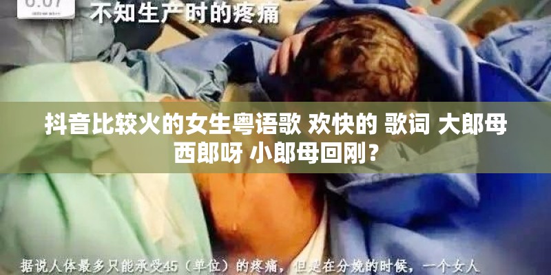 抖音比较火的女生粤语歌 欢快的 歌词 大郎母西郎呀 小郎母回刚? 抖音比较火的女生粤语歌 欢快的 歌词 大郎母西郎呀 小郎母回刚?