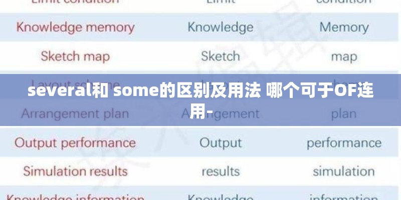 several和 some的区别及用法 哪个可于OF连用-