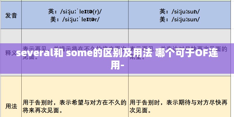 several和 some的区别及用法 哪个可于OF连用-