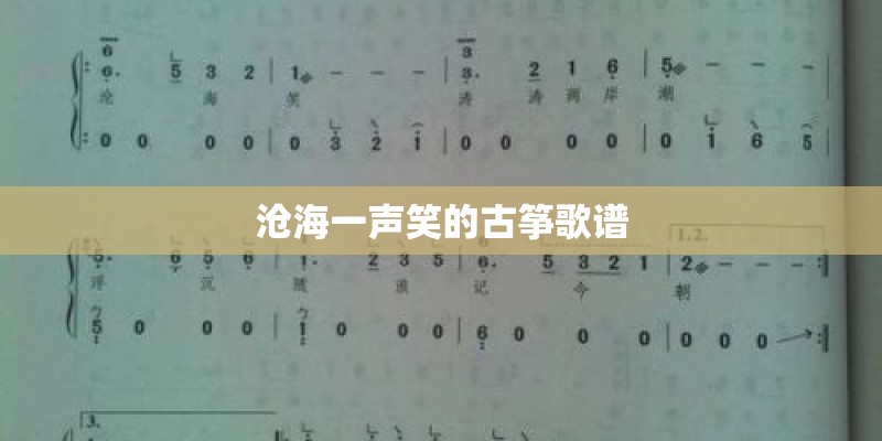 沧海一声笑的古筝歌谱