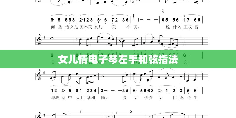 女儿情电子琴左手和弦指法
