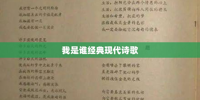 我是谁经典现代诗歌
