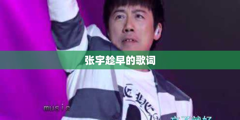 张宇趁早的歌词
