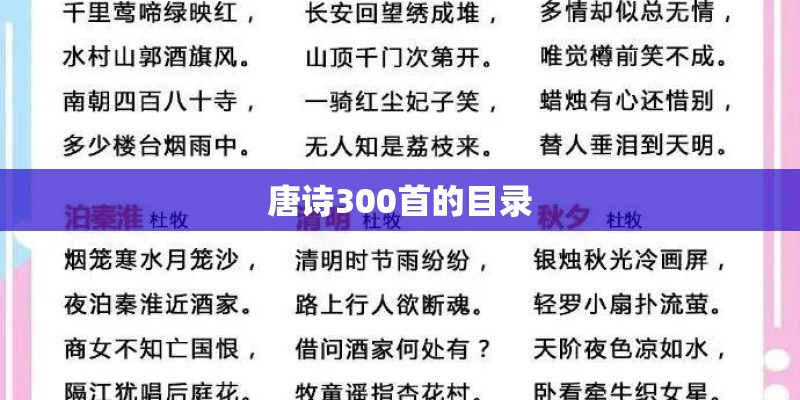唐诗300首的目录