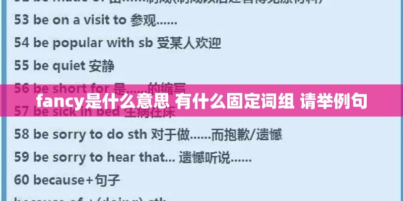 fancy是什么意思 有什么固定词组 请举例句