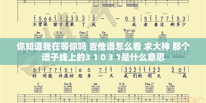 你知道我在等你吗 吉他谱怎么看 求大神 那个谱子线上的3 1 0 3 1是什么意思