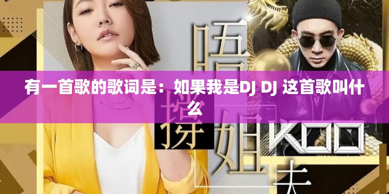有一首歌的歌词是:如果我是DJ DJ 这首歌叫什么 有一首歌的歌词是:如果我是DJ DJ 这首歌叫什么