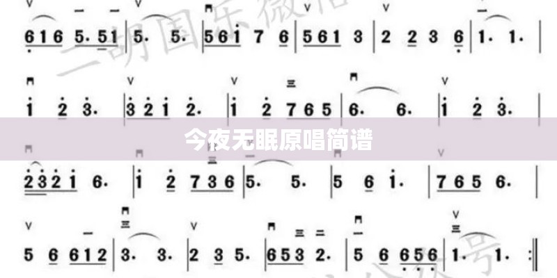 今夜无眠原唱简谱