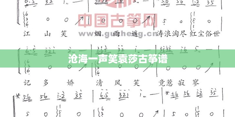 沧海一声笑袁莎古筝谱