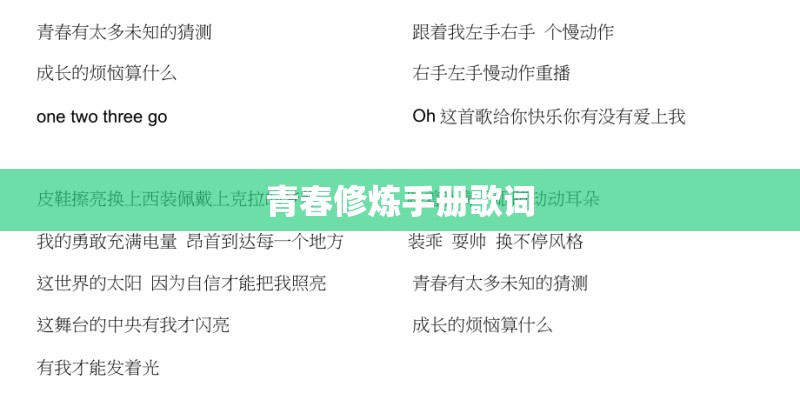 青春修炼手册歌词