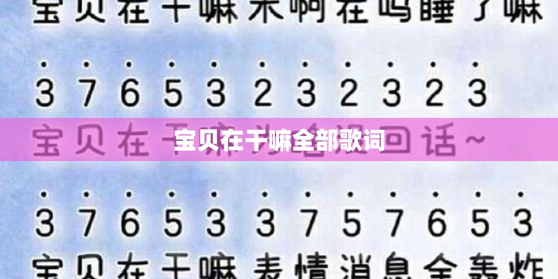 宝贝在干嘛全部歌词