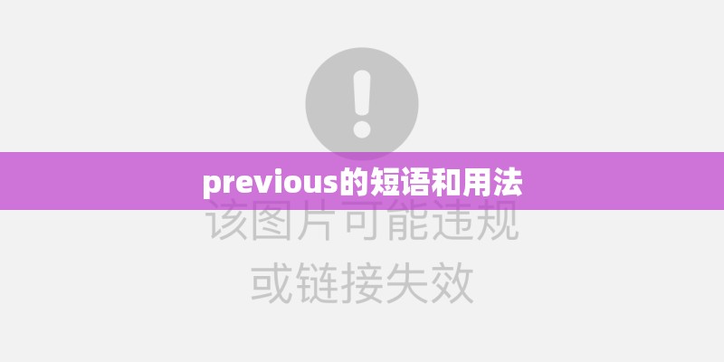 previous的短语和用法