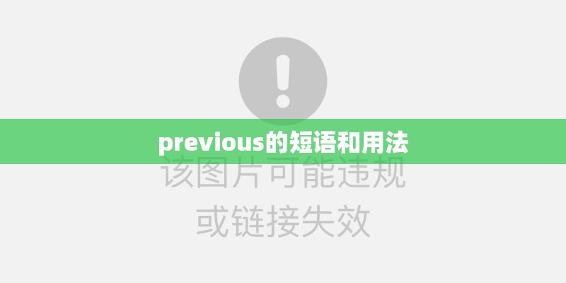 previous的短语和用法