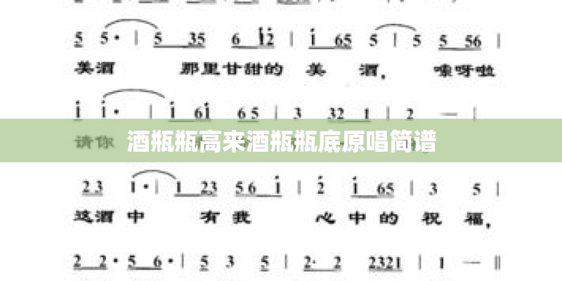 酒瓶瓶高来酒瓶瓶底原唱简谱