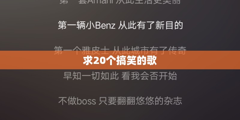 求20个搞笑的歌