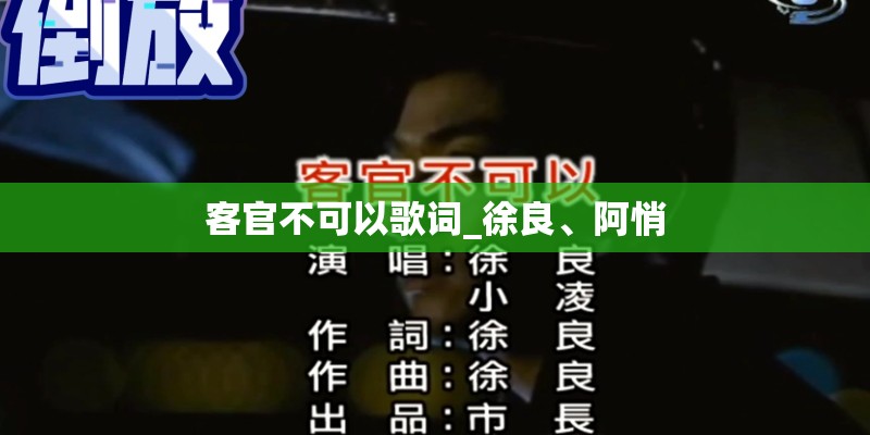 客官不可以歌词_徐良、阿悄