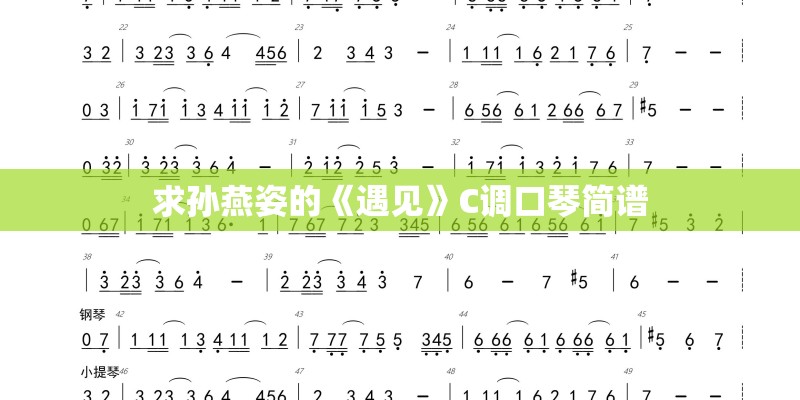 求孙燕姿的《遇见》C调口琴简谱