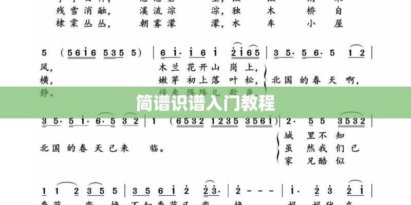 简谱识谱入门教程