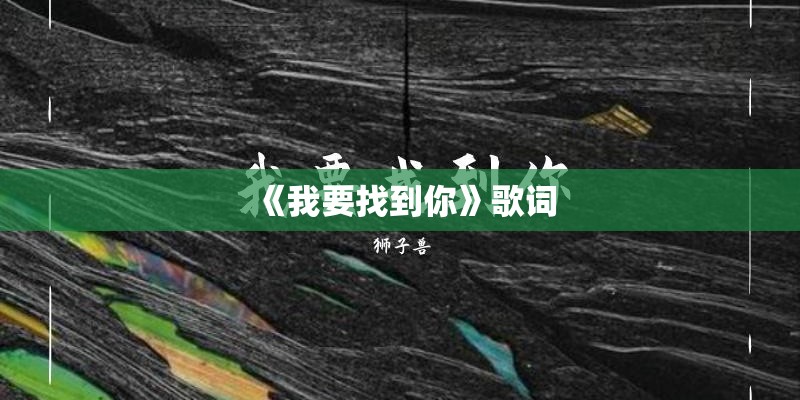 《我要找到你》歌词