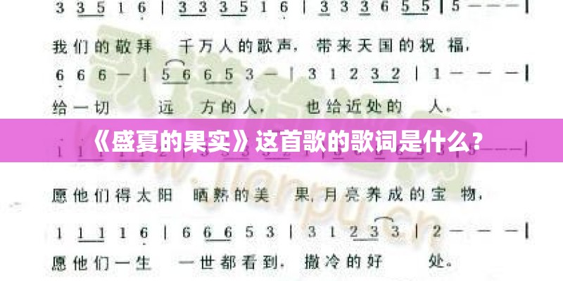 《盛夏的果实》这首歌的歌词是什么？