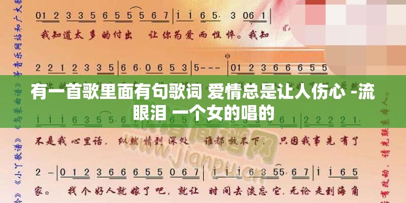 有一首歌里面有句歌词 爱情总是让人伤心 -流眼泪 一个女的唱的